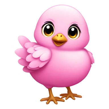Rose pink baby chick with SPARKLES sticker