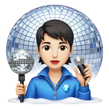 I want these emojis 💎🎤🪩❄️ in one frame with the number 17 I don't want a girl or boy in the pictures. sticker