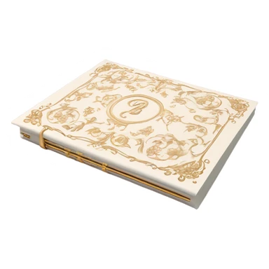 Realistic notebook, rococo style sticker