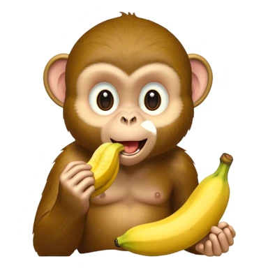 monkey eating banana sticker