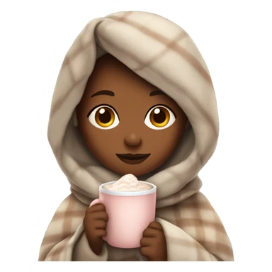 cozy girl with blanket and a cup of hot cocoa  sticker