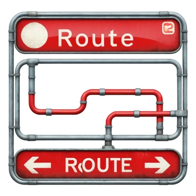 Map Panel – red route diagram, Subway Sign. sticker