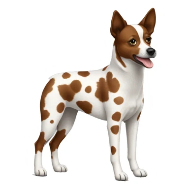 Red and white spotted heeler full body sticker