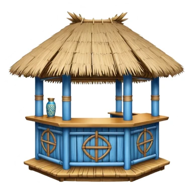 blue detailed tiki bar sticker