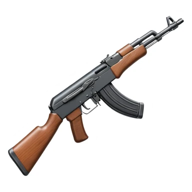 Ak 47 gun emoji in realestic and tilt it with some angle look more realestic like real gun sticker
