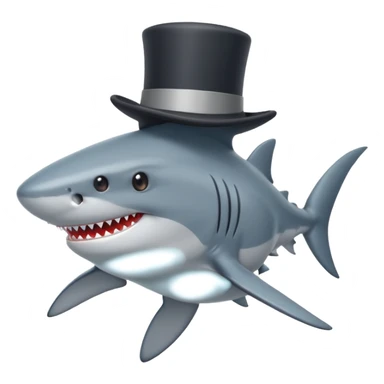 Shark with a top hat sticker
