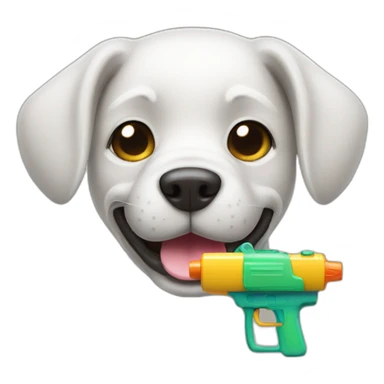 dog with an watergun sticker