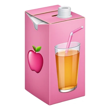 Apple Juice box pink  sticker