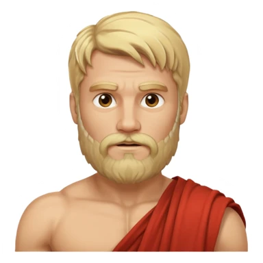 ancient greek man blond hair and beard sticker