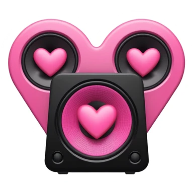 a studio speaker blaring pink electric and tiny tiny pink and black veiny hearts sticker