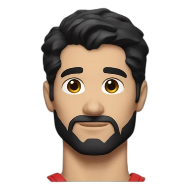 Superman short black hair and beard in full sticker