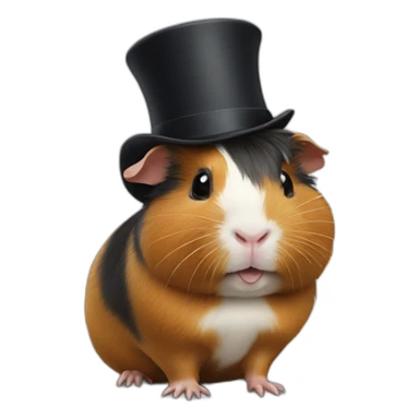 guinea pig wearing top hat sticker