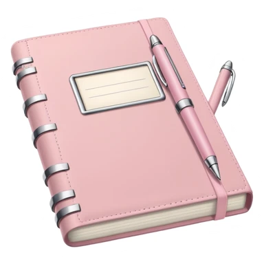Beautiful light pink diary with a pen sticker