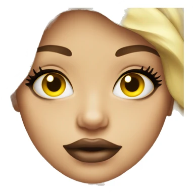 Yellow emoji big eyelashes and lips sticker