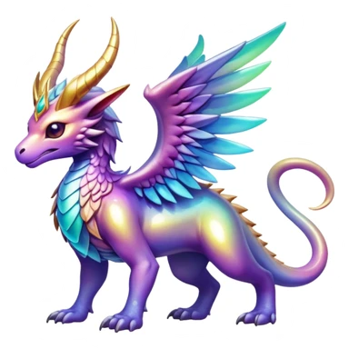 Epic divine legendary complex detailed iridescent gradients aesthetic-Fakémon-creature sticker