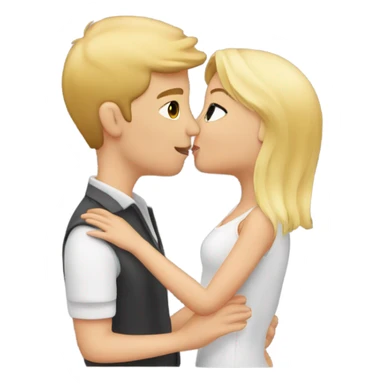 Burnett girl kissing a blond guy sticker