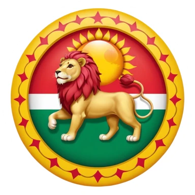 Irans flag with lion and sun sticker