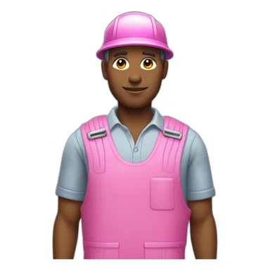 janitor in pink clothes sticker