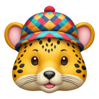 animal wearing patterned hat  sticker
