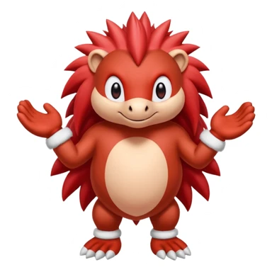 Sonic the hedgehogs friend knuckles a red animal with peach arms and white mittens that have no fingers , he’s a echidna with red eyes sticker