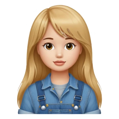 Debby Ryan (long hair with straight bangs) wearing overalls sticker