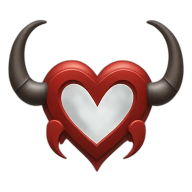 Red steel heart frame with horns sticker