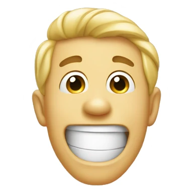 smiling shyly laughing with his hand in front of his mouth sticker