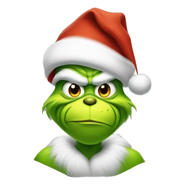 Grinch wearing Santa hat sticker