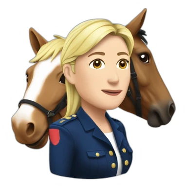 Marine le Pen a cheval sticker