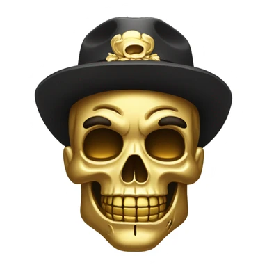 Calavera de oro y apariencia mafiosa sticker