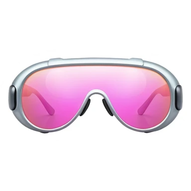 futuristic protective glasses with pink holographic lenses, high-tech design sticker