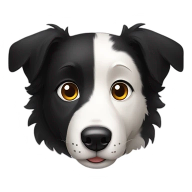 Black border collie face dog with Semi-pricked ears sticker