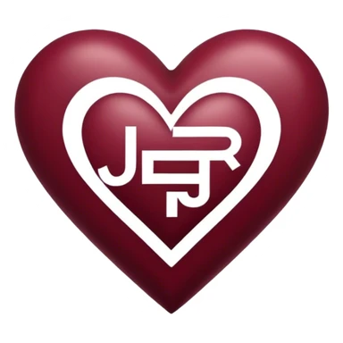 Burgundy heart with the letters Jer in the middle  sticker