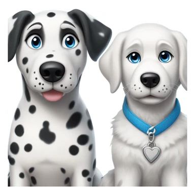 dalmatian and white and grey siberian husky in love sticker