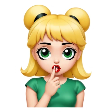 Buttercup from powerpuff girls blowing a kiss sticker