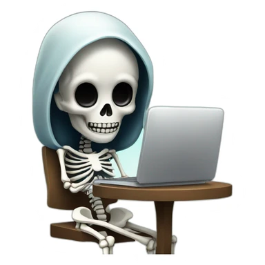 a-scary-skeleton-girl-at-computer sticker