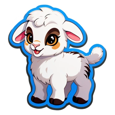 A lamb pretending to be a tiger sticker