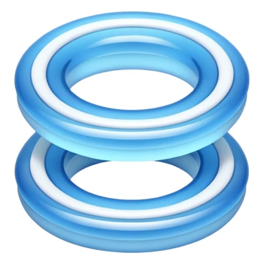 iOS-style 3D emoji: expanding ripple rings in mid-air, fading in color and opacity as they move outward from a small central source sticker