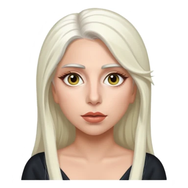 Lady Gaga with hazel eyes, long white hair sticker