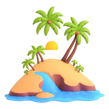 small tropical island with palm tree sticker