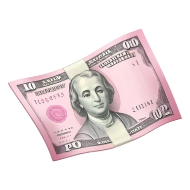 pink money flying  sticker