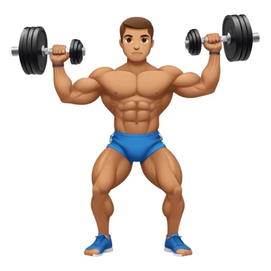 side-view bodybuilder dumbbell lunges sticker