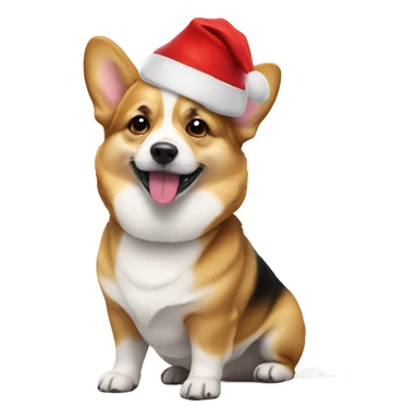 Corgie with a Santa hat sticker