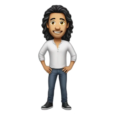 standup comedian with micro long black hair  sticker