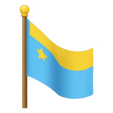 Flag with three stripes. The firs stripe is light blue, the second is yello and the third is light blue again. On the first ble stripe at the left there is a star with 8 angles and next to it to the right there is a half moon facing the star. sticker