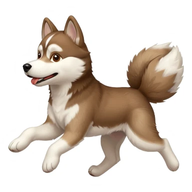 a husky dog running towards the left sticker