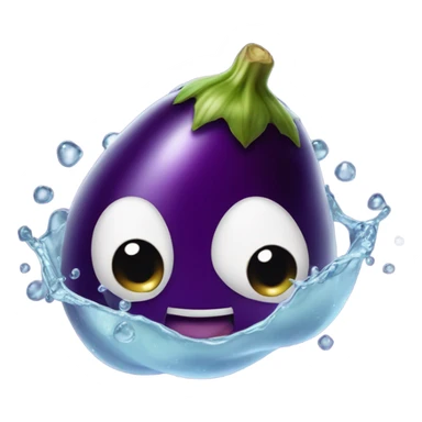 Eggplant with water sticker