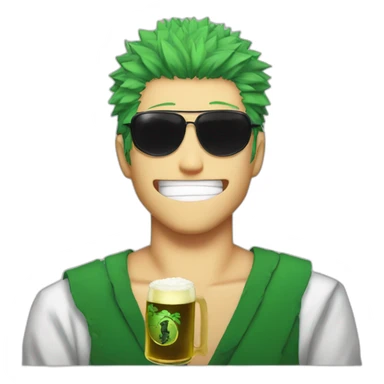 Zoro drink a beer sticker