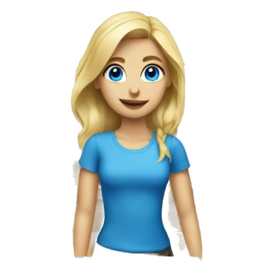 blue-eyed blonde girl paying at the cash register sticker