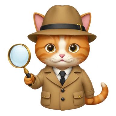 A ginger cat in a detective attire sticker